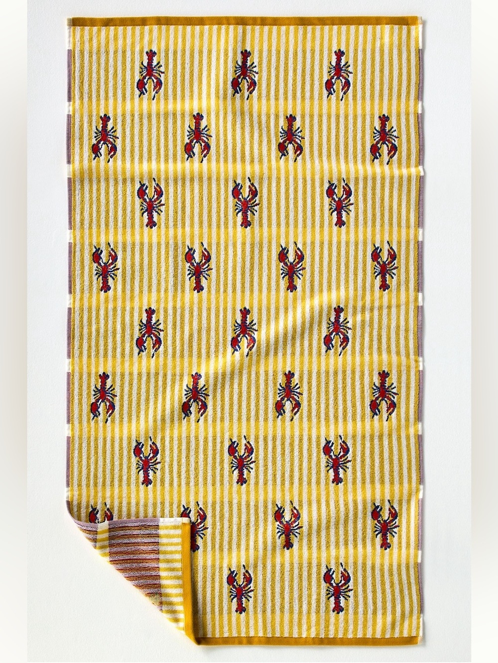 Lobster Icon Stripe Cotton Towel Collection from Anthropologie